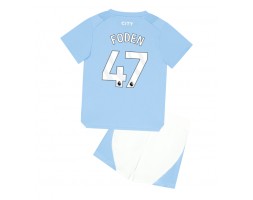 Manchester City Phil Foden #47 Hjemmebanesæt Børn 2023-24 Kort ærmer (+ korte bukser)